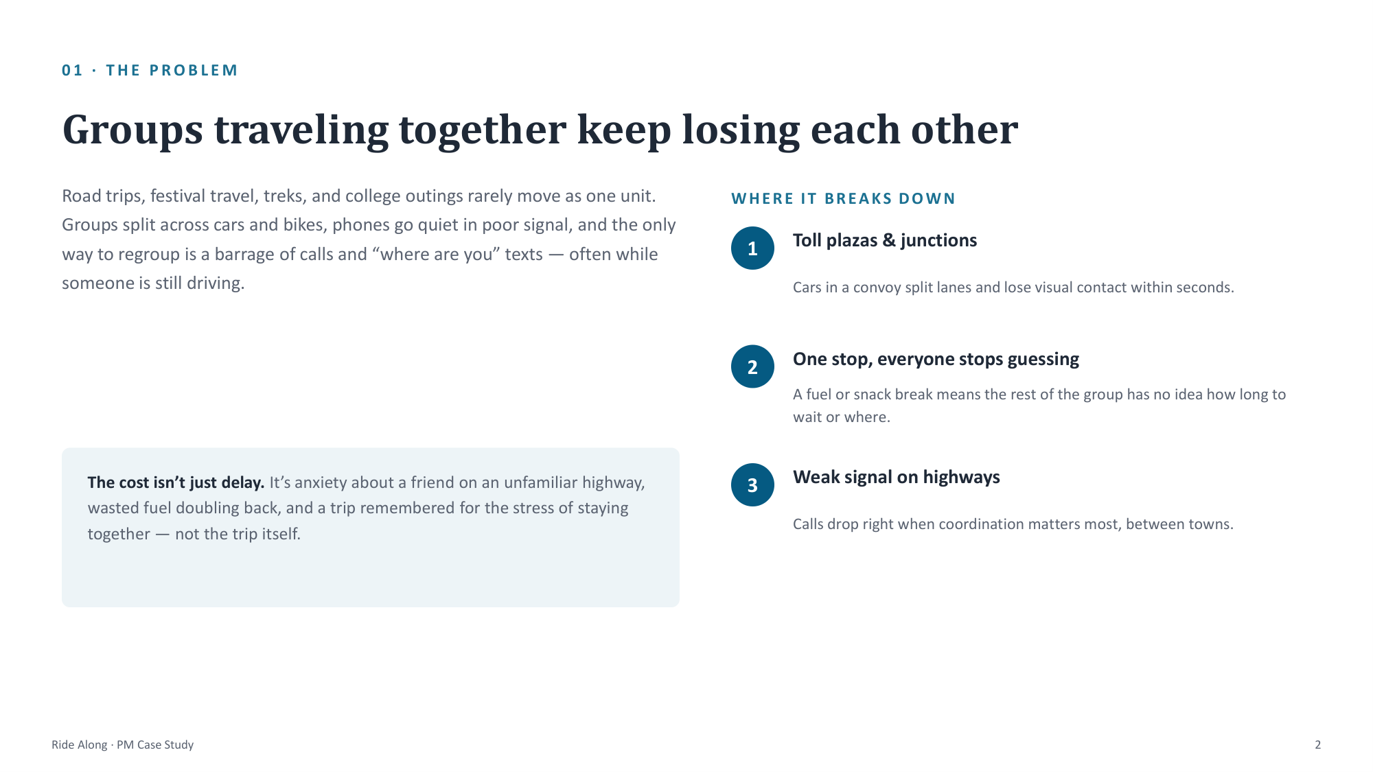 The Problem: Groups traveling together keep losing each other