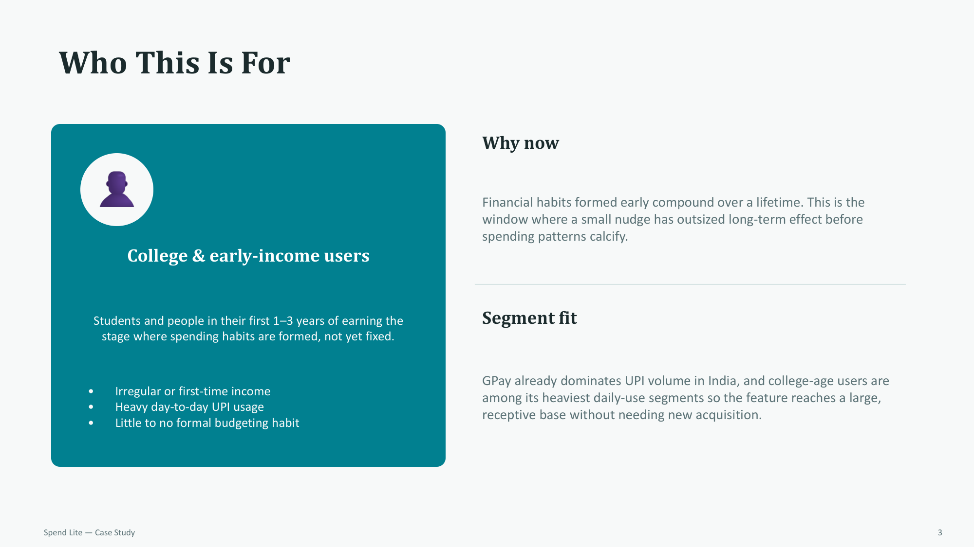Who This Is For: College & early-income users